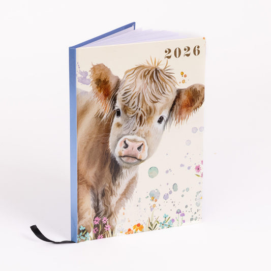 2026 Diary A5 Week to View 2026 Diaries Year Organiser Calendar Highland Cow Etsy