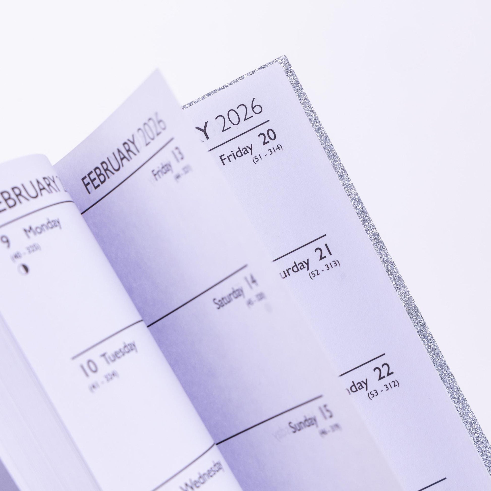 2026 Diary Slim Glitter Week to View Diaries Full Year Journal Calendar Planner silver Etsy