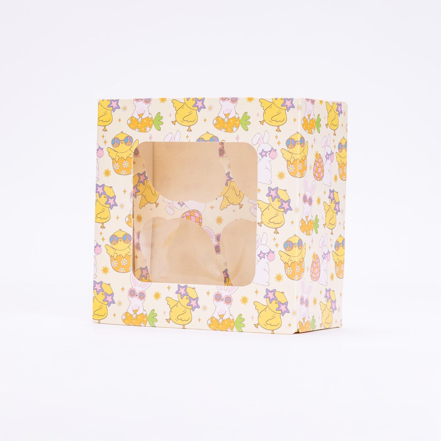Easter Cupcake Boxes 4 Hole Muffin Treat Box With Window & Insert Multi Pack
