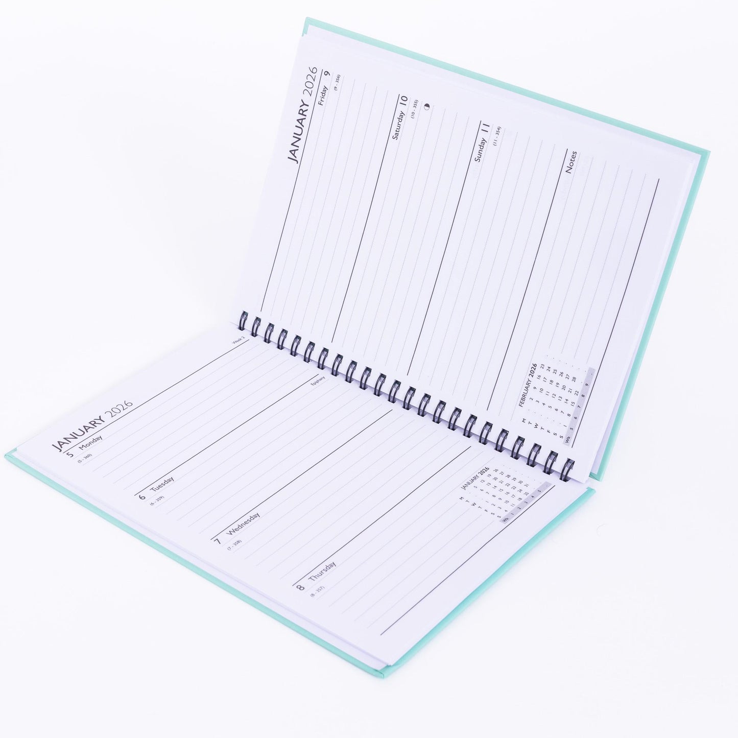 2025-2026 Academic A5 Page A Day Diary Spiral School Mid Year Teacher Softcover