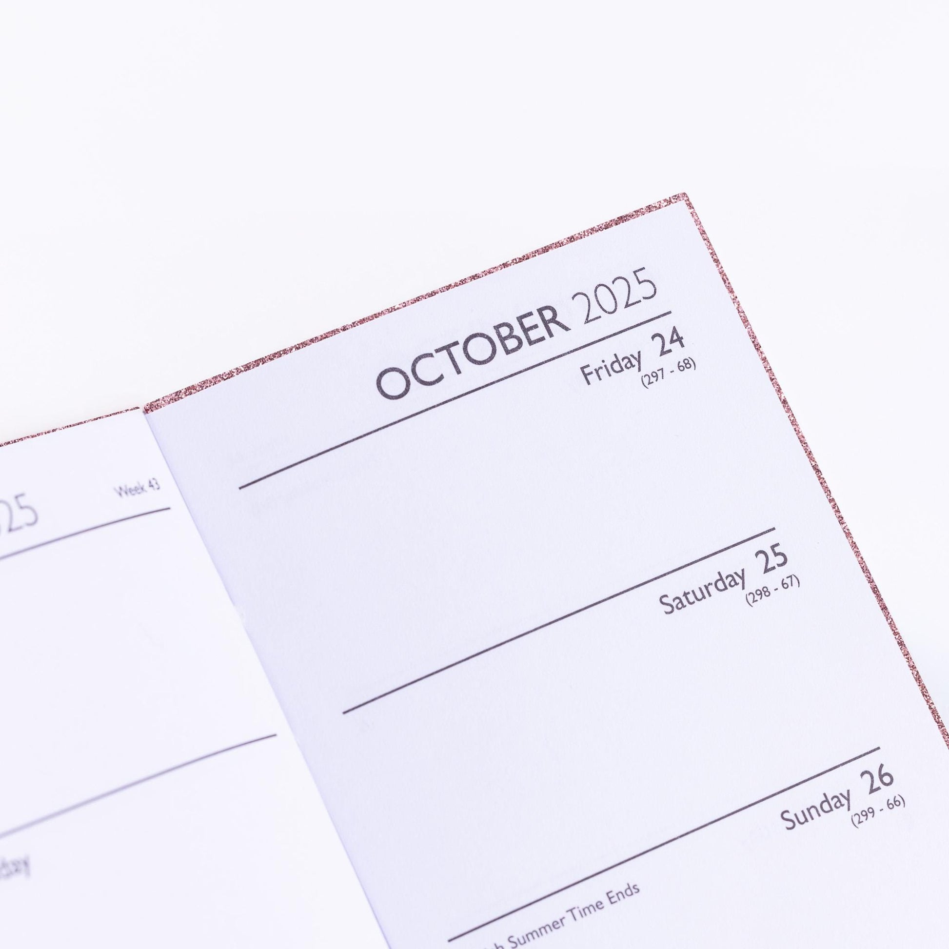 2026 Diary Slim Glitter Week to View Diaries Full Year Journal Calendar Planner rose Etsy