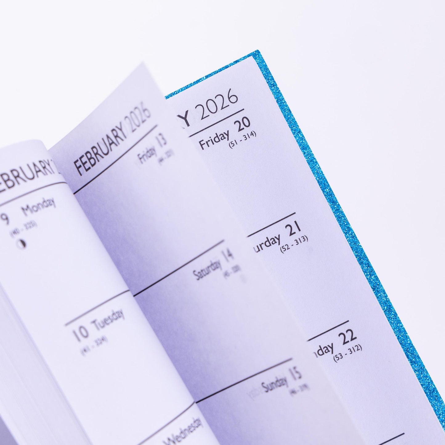 2026 Diary Slim Glitter Week to View Diaries Full Year Journal Planner Blue