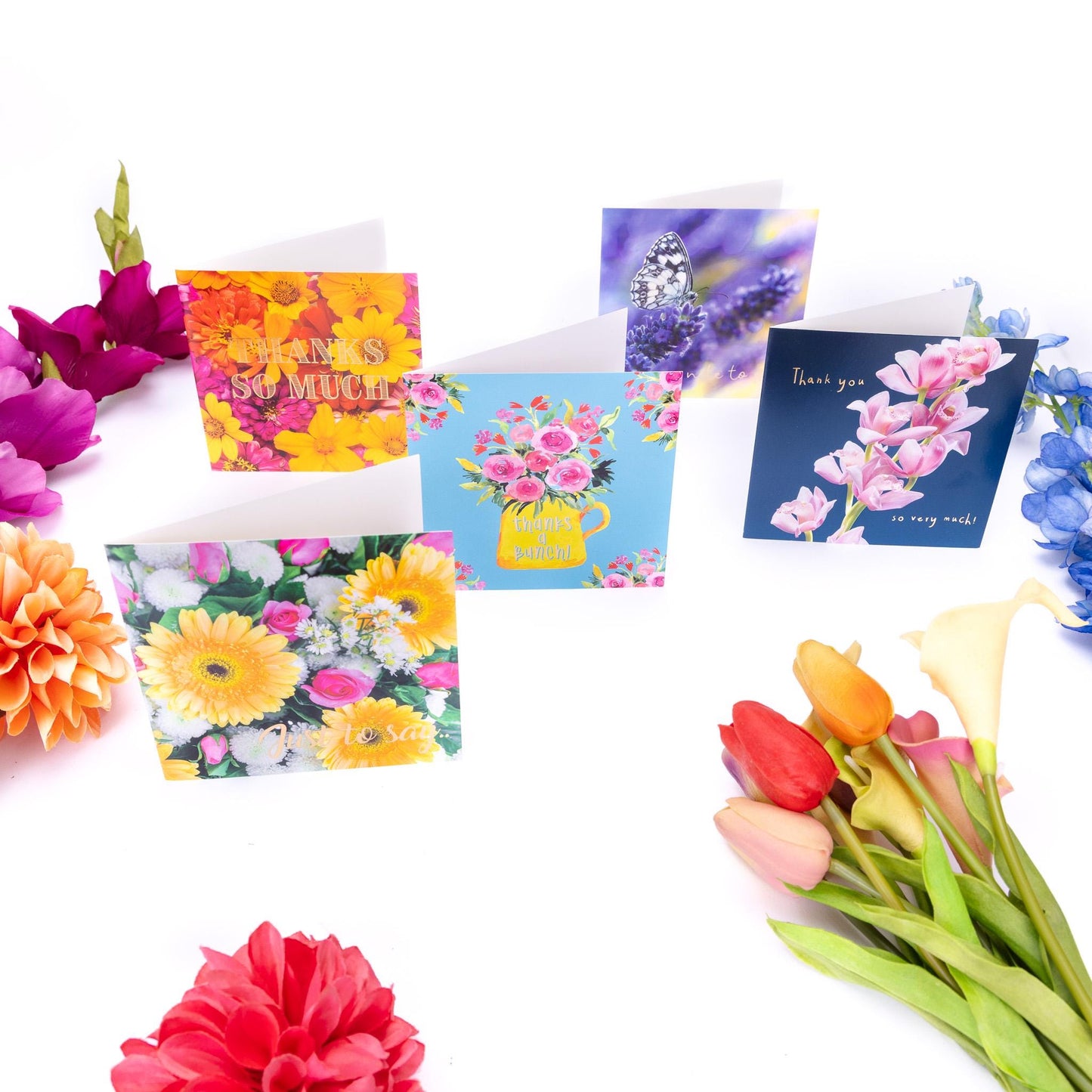 Thank You Cards: 16 Mixed Design Card Set