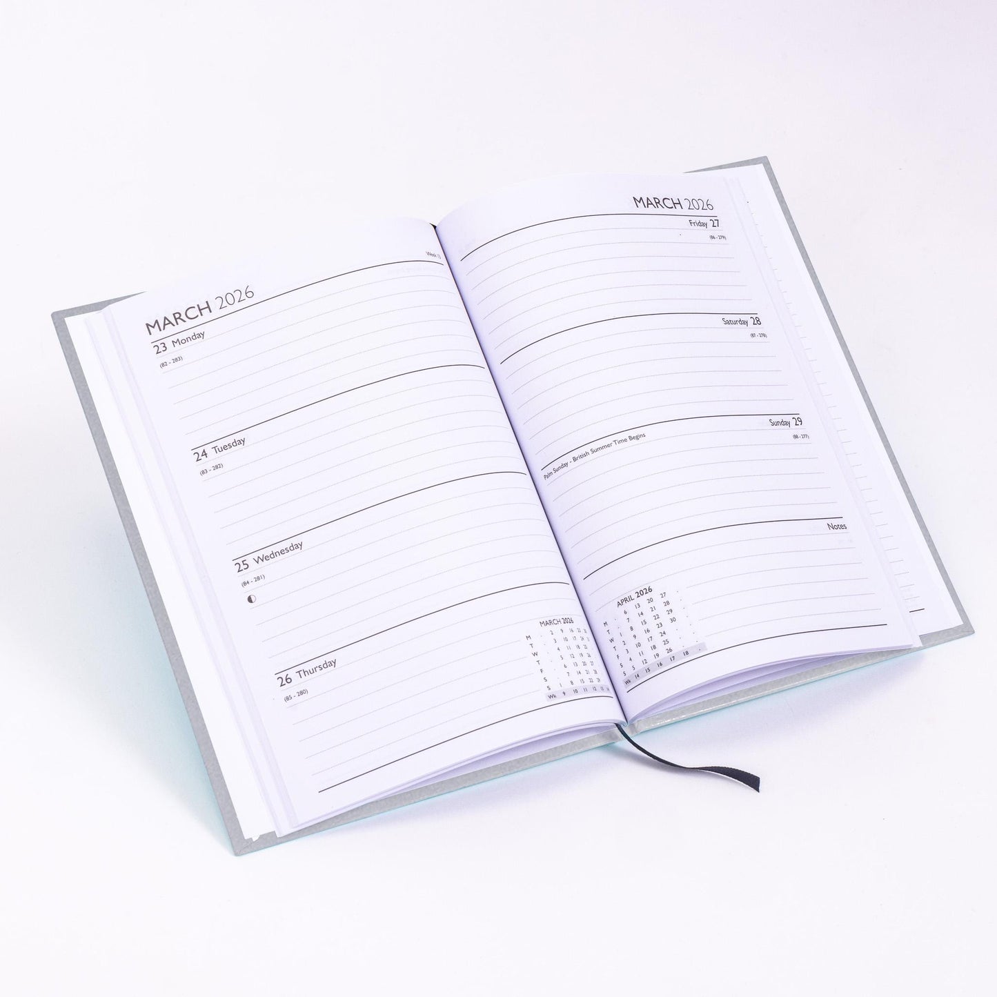 2025-2026 Academic A5 Week to view Diary School Office Year Hardback Grey