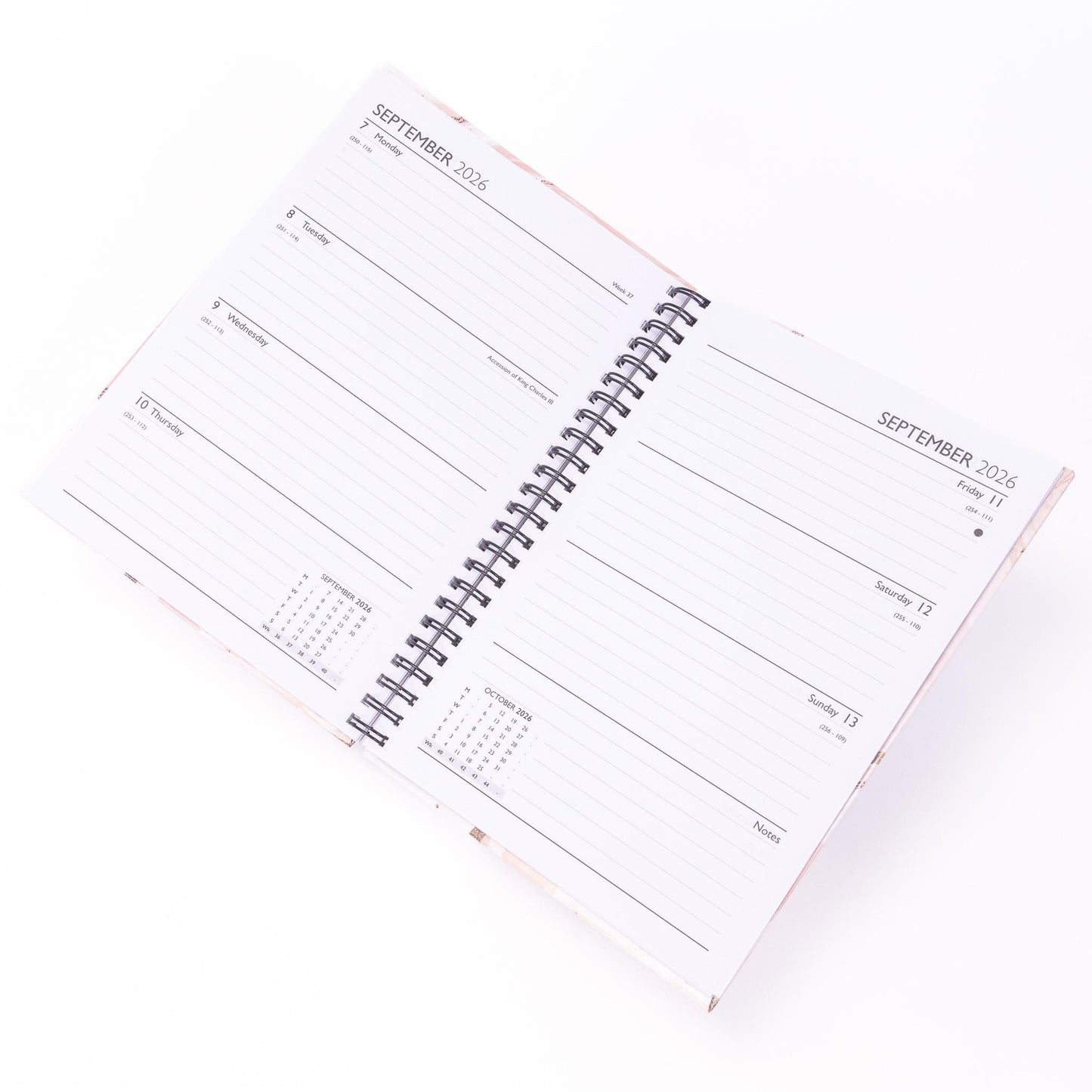 2026 A5 Week To View Diary Full Year Planner Desk Organiser Spiral Hardback Book