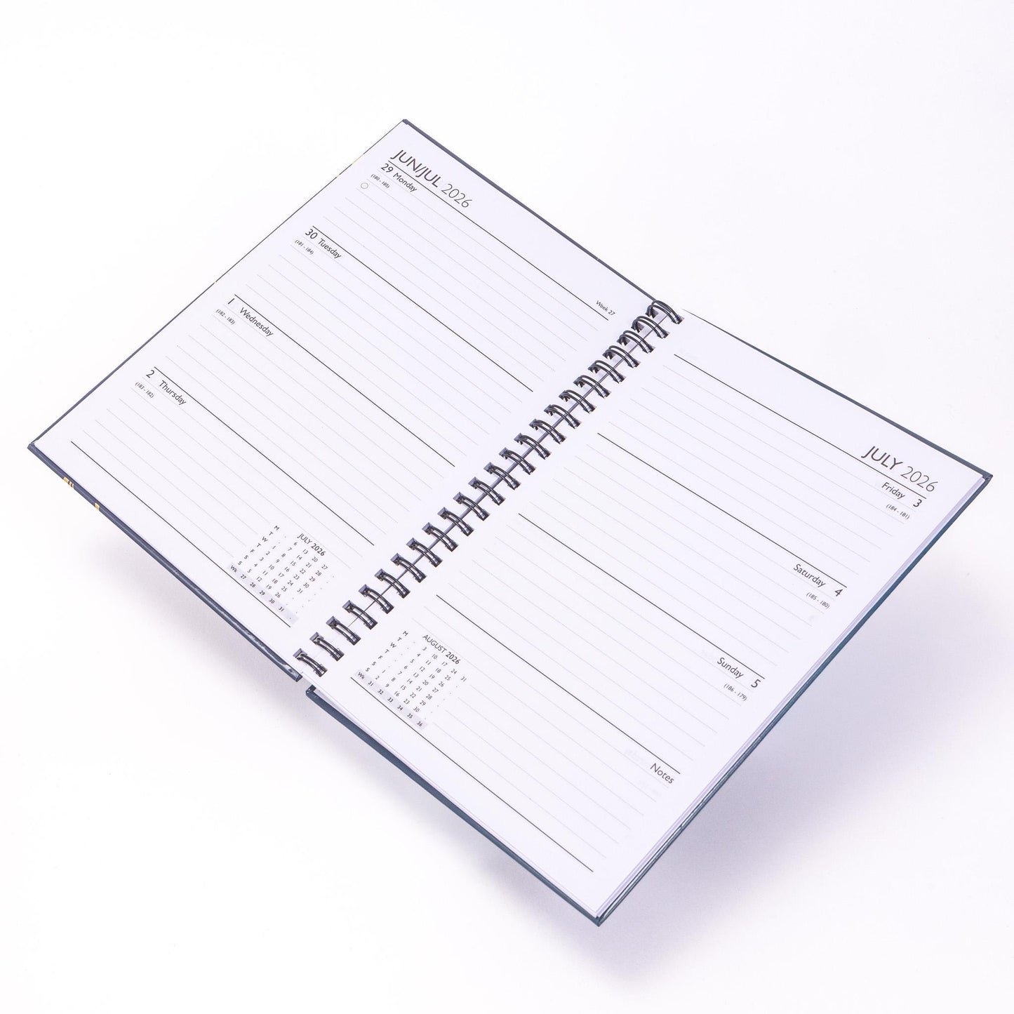2026 A5 Week To View Diary Full Year Planner Desk Organiser Spiral Hardback Book