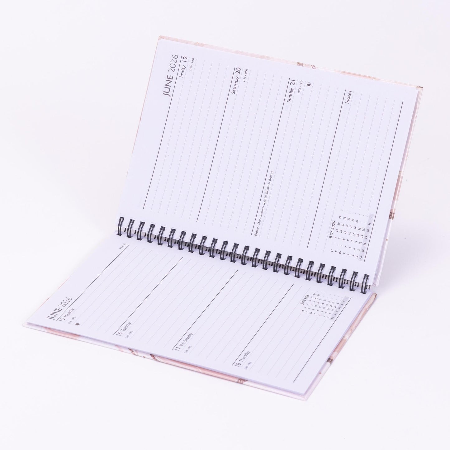 2026 A5 Week To View Diary Full Year Planner Desk Organiser Spiral Hardback Book