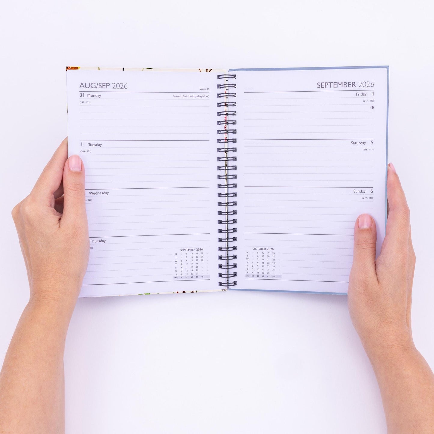 2026 A5 Week To View Diary Full Year Planner Desk Organiser Spiral Hardback Book
