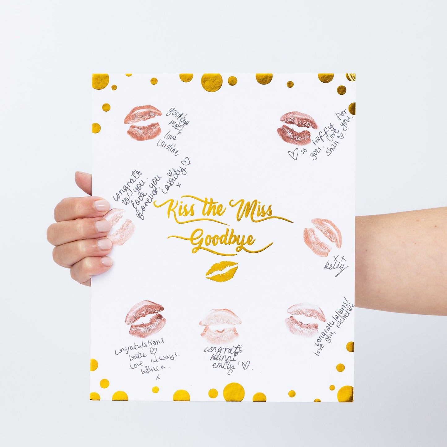 Kiss The Miss Goodbye Gold Hen Party Game Accessories Foil Do Gift Keepsake