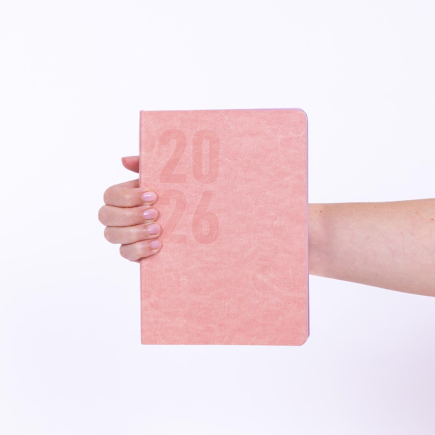 2026 A5 Daily Planner: Soft Pink Cover, Printed Edges