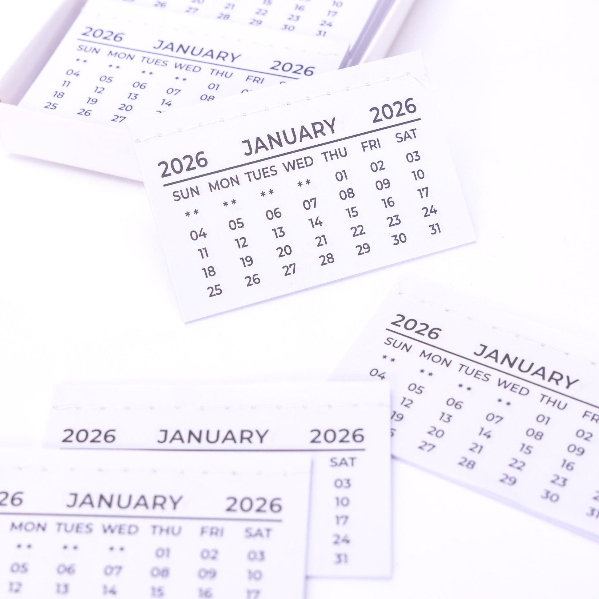 2026 Calendar Tabs Insert White Mini Calendar Tear Off Pads Month To View Etsy