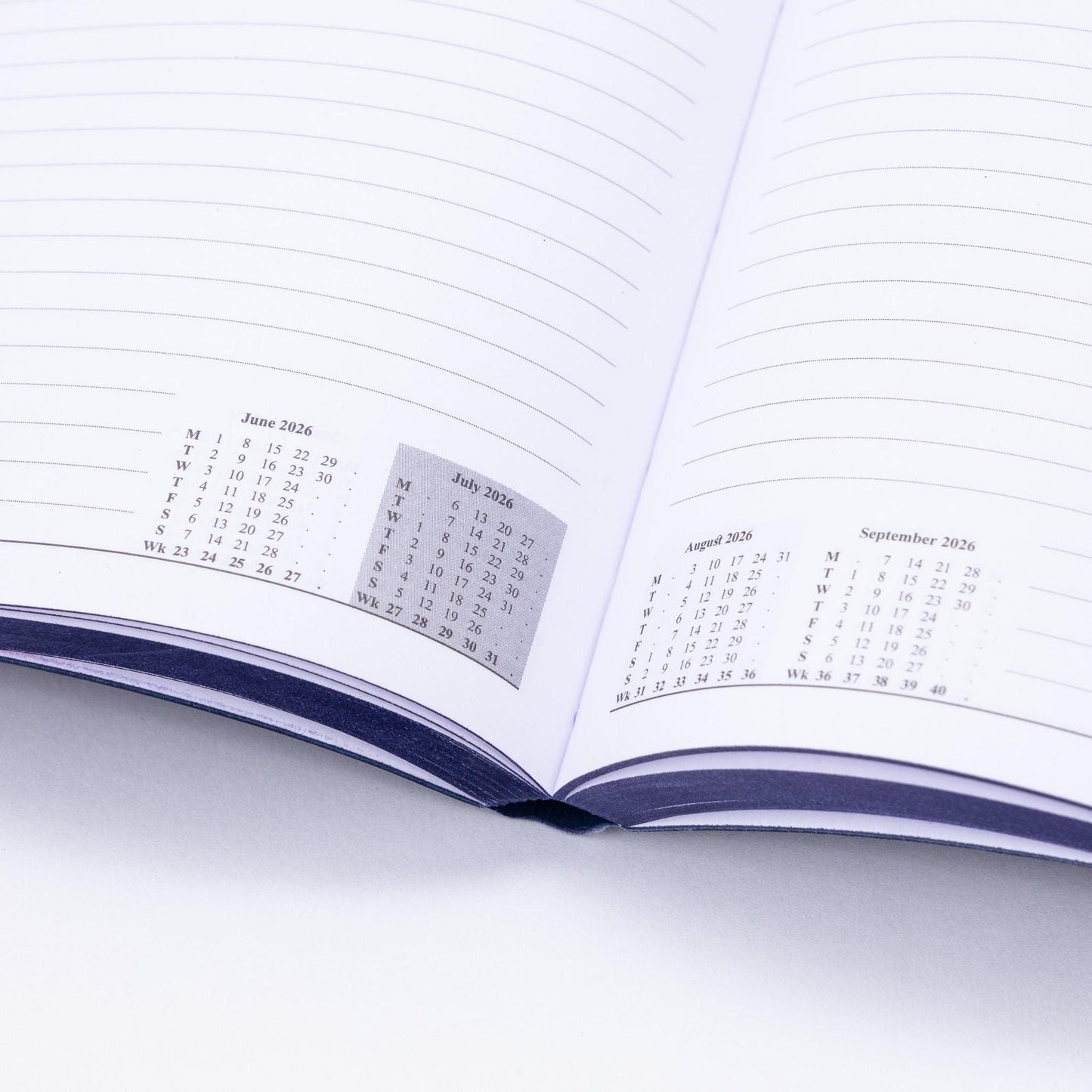 2026 A5 Page-a-Day Diary: Navy Softcover Planner with Printed Edges
