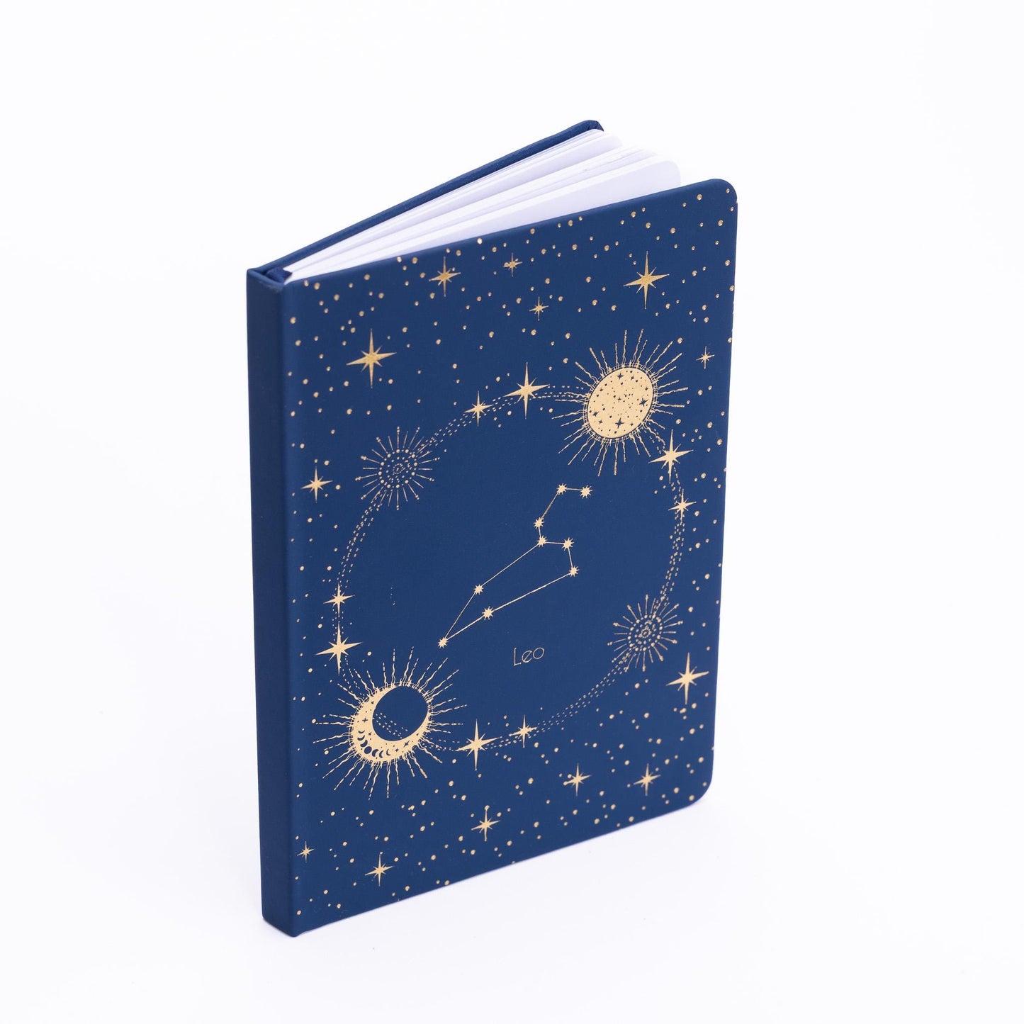 Leo Zodiac Notebook: A5 Gold Foil Journal - Faux Leather Hardback