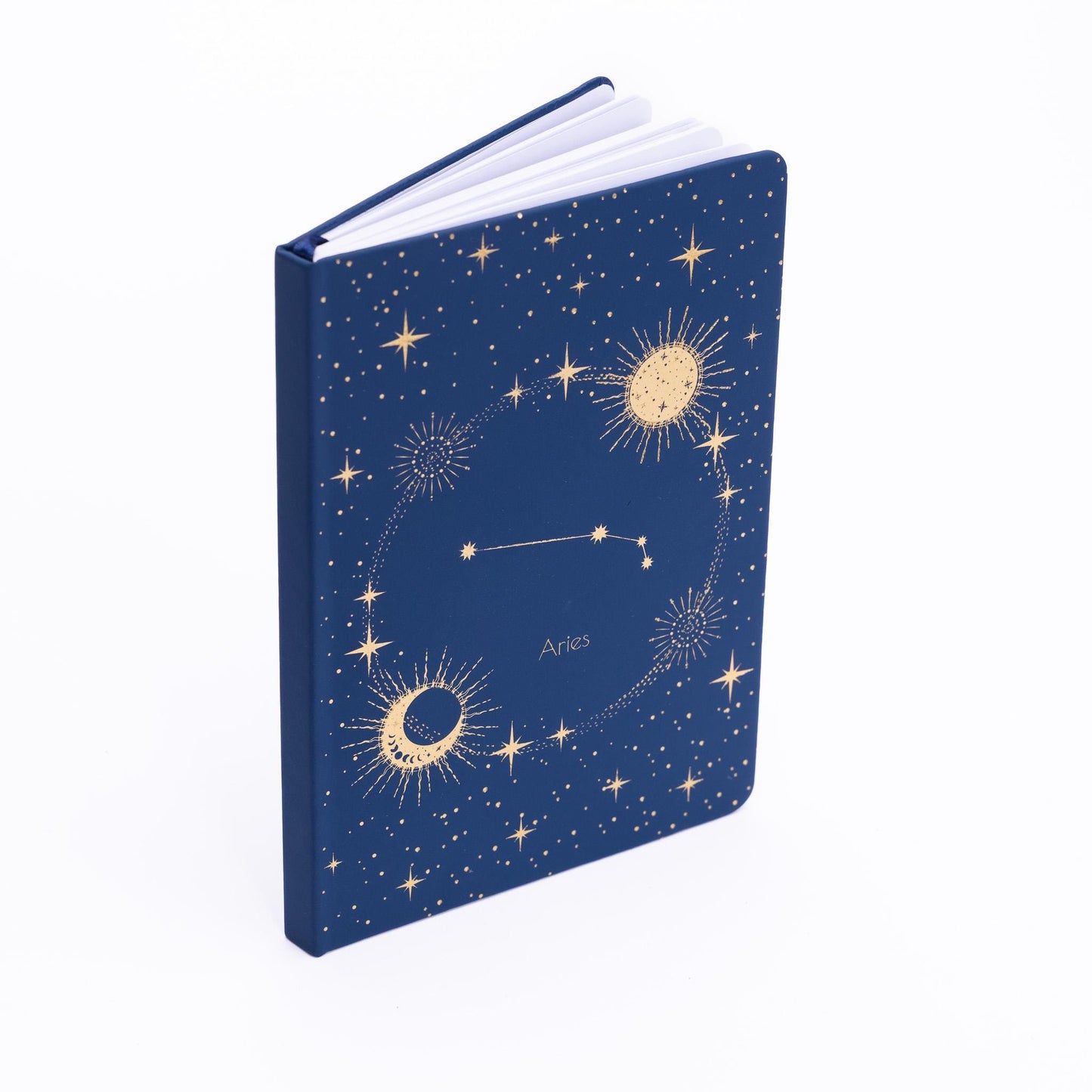 Aries Zodiac Notebook: Gold Foil Faux Leather Journal