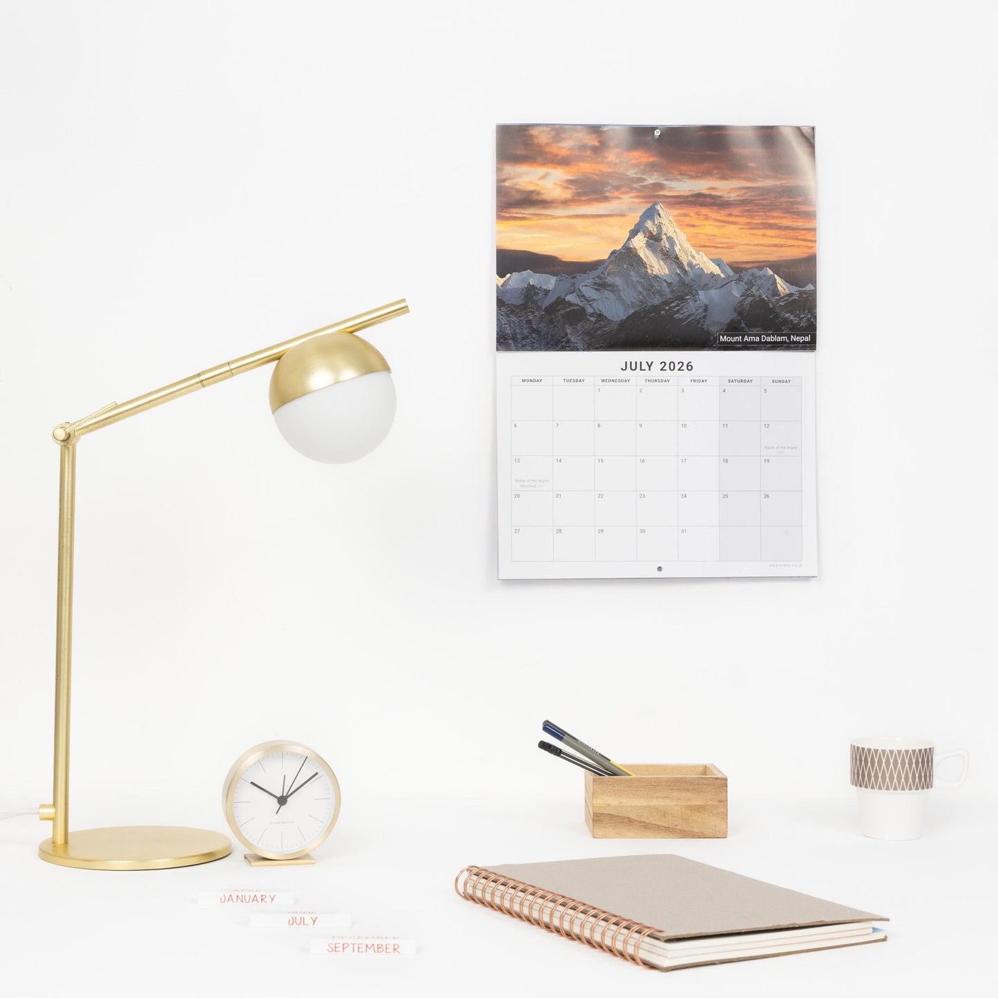 2026 World Wonders Calendar Wall Monthly Planner Family Home Organiser