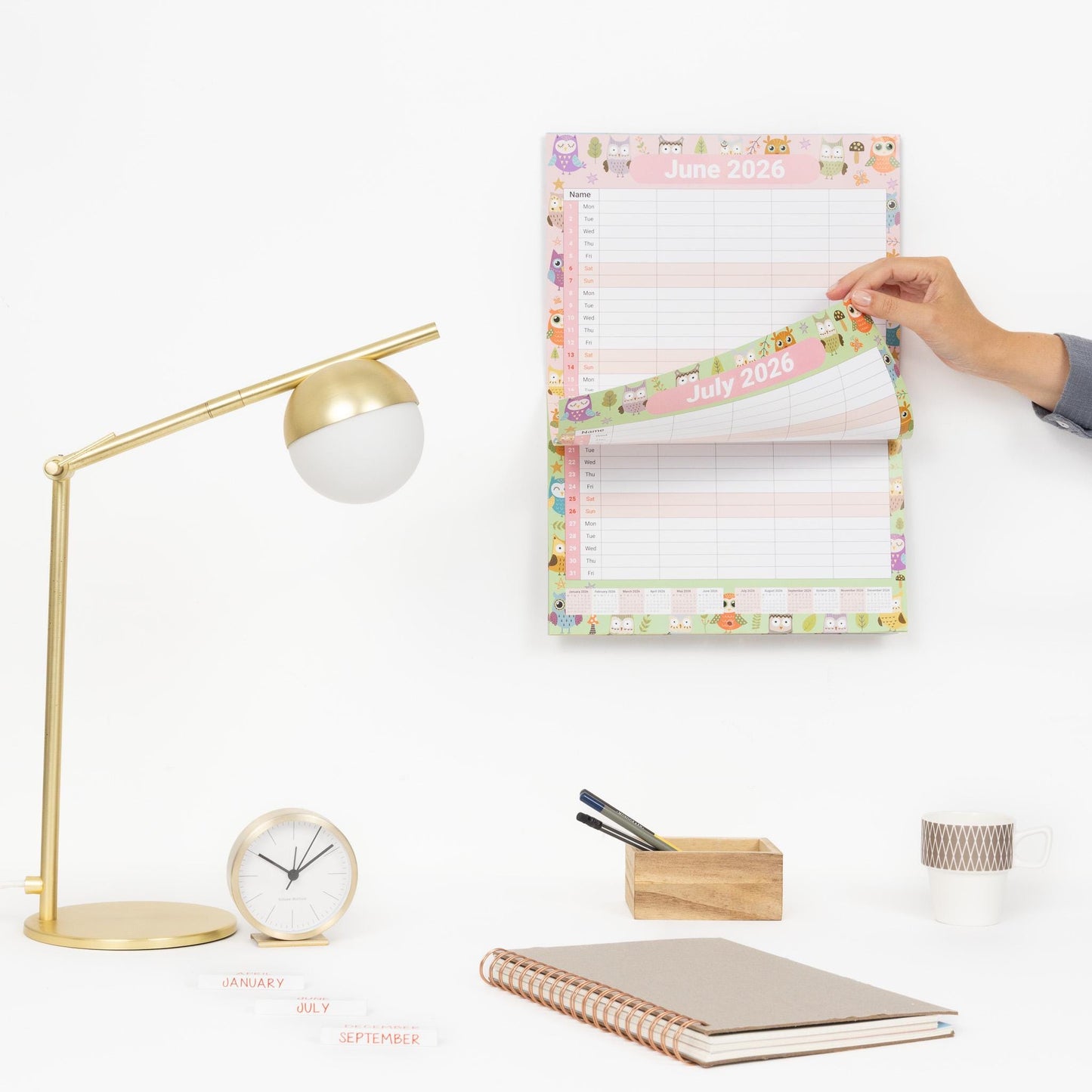 2026 Calendar Wall Monthly Planner Staff Rota Family Organiser 5 Columns