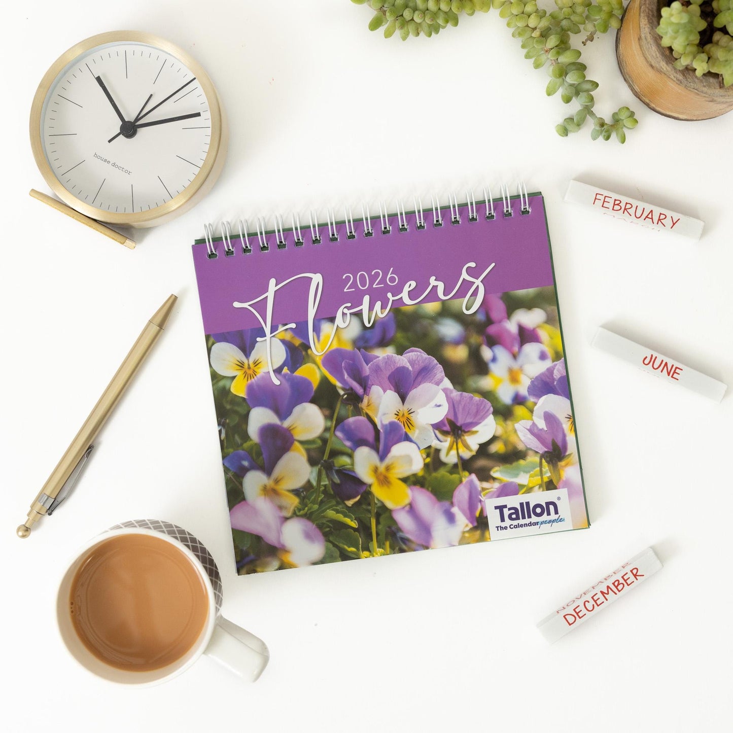 2026 Month to View Desk Calendar Home Office Table Work Top Planner Organiser