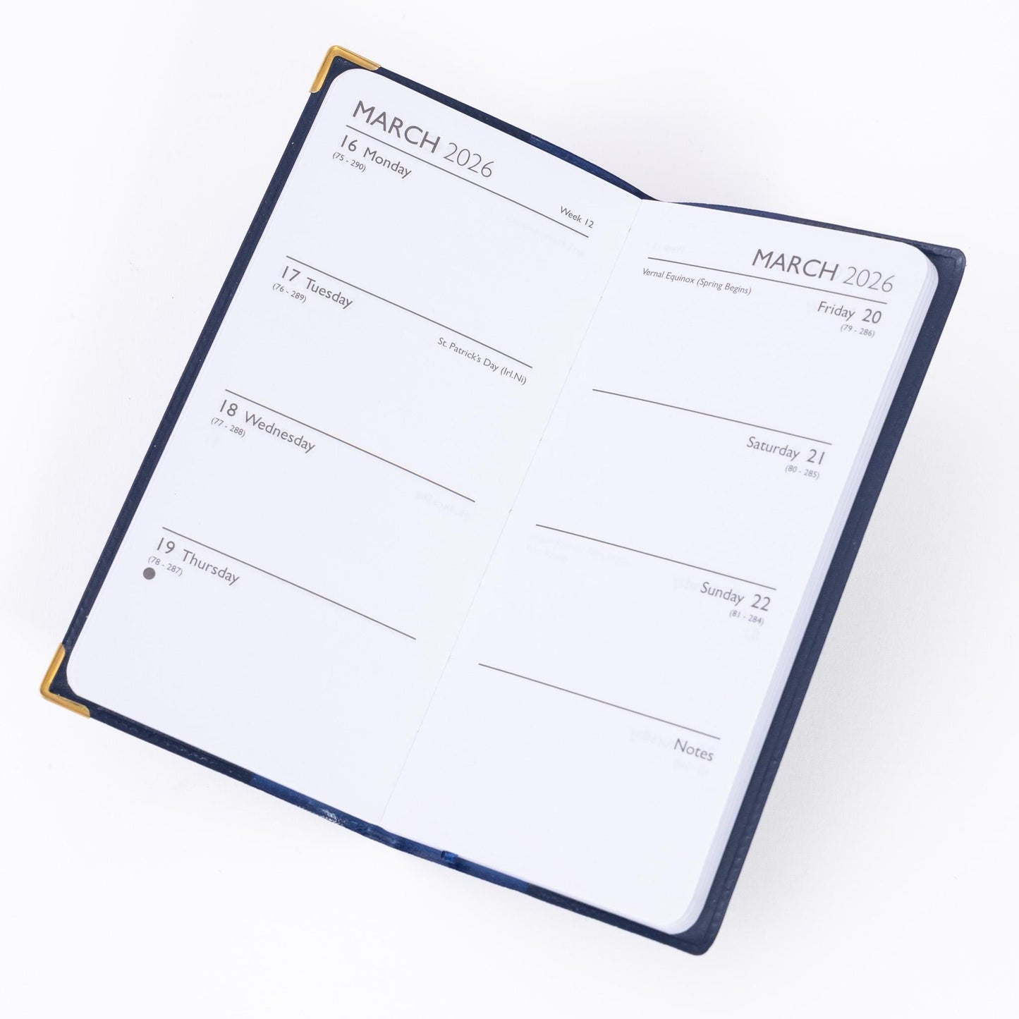 2026 Diary Pocket Small or Slim Line Week to View Softcover PVC Cover Diary