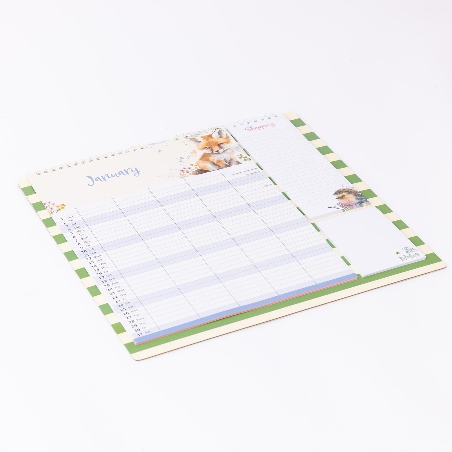 2026 Family Planner 5 Column Calendar Wall Organiser Shopping List & Notepad