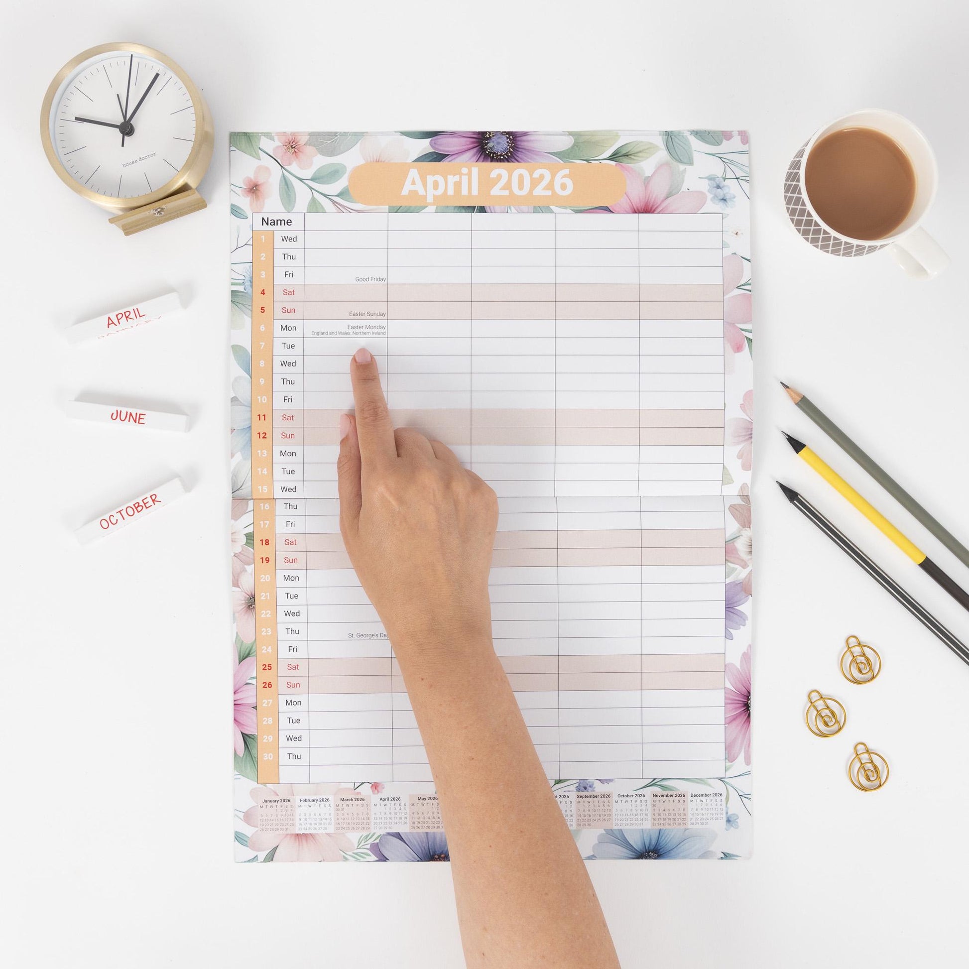 2026 Family Planner Calendar: A3 Wall Organizer, 5 Columns Etsy