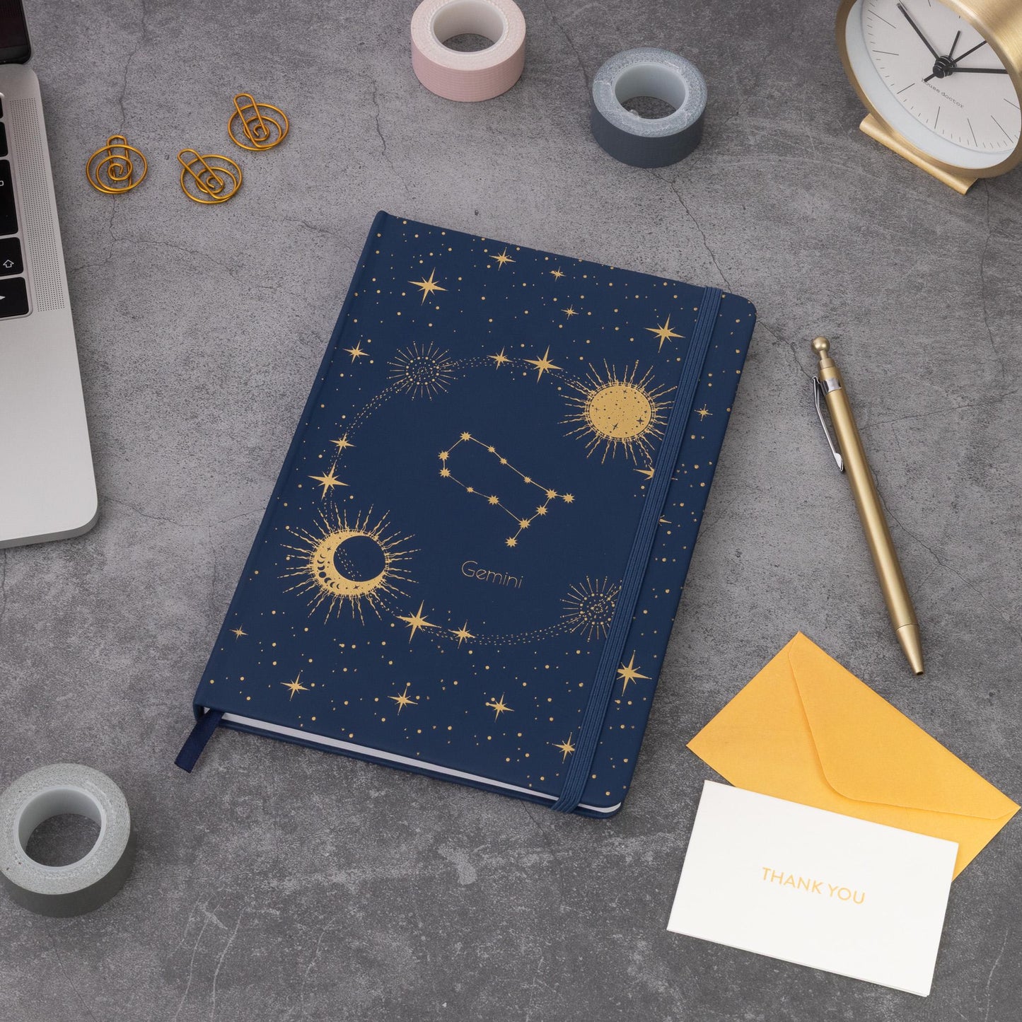 Zodiac Sign Notebook: A5 Lined Journal with Gold Foil Cover