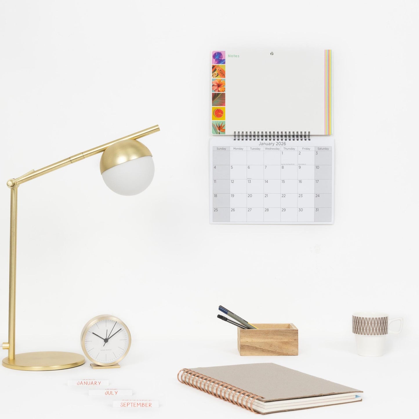 2026 Monthly Memo Board Wall Calendar Family Organiser White Board & Pen