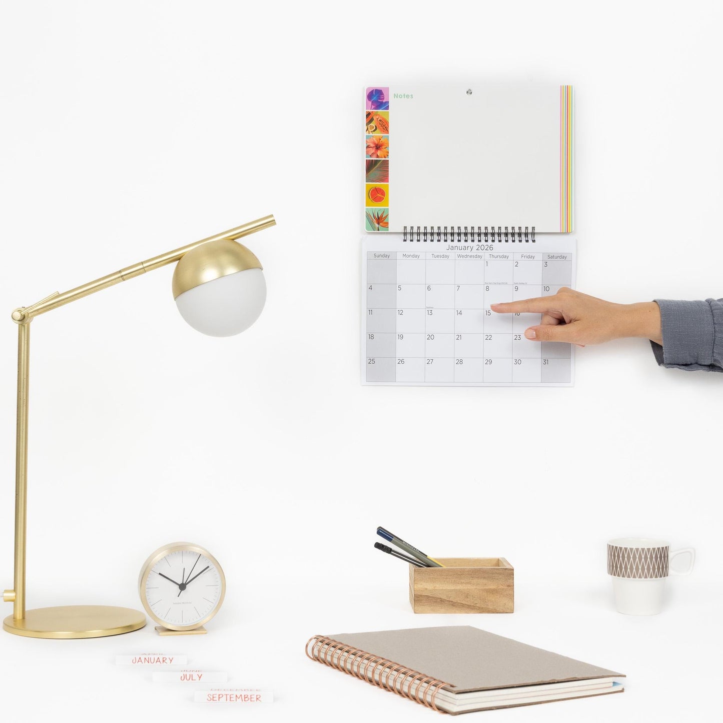 2026 Monthly Memo Board Wall Calendar Family Organiser White Board & Pen