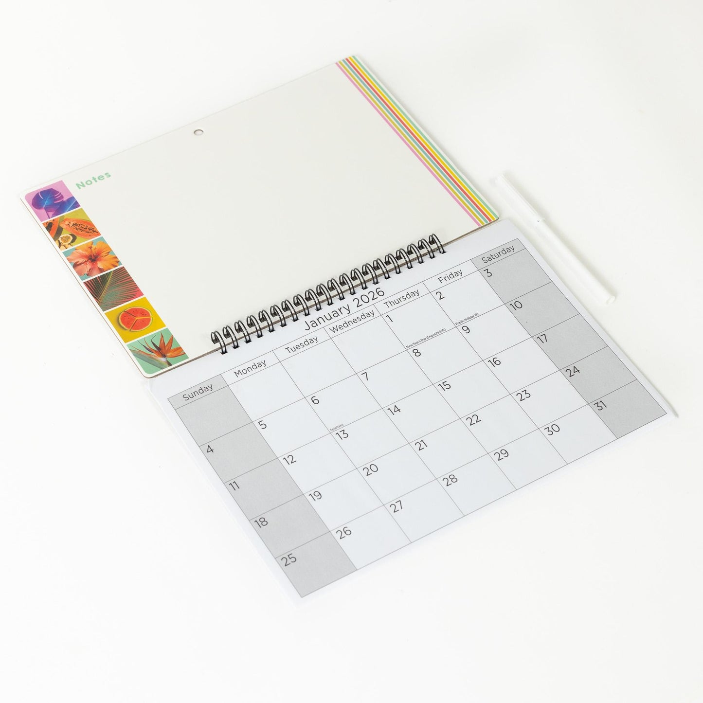 2026 Monthly Memo Board Wall Calendar Family Organiser White Board & Pen
