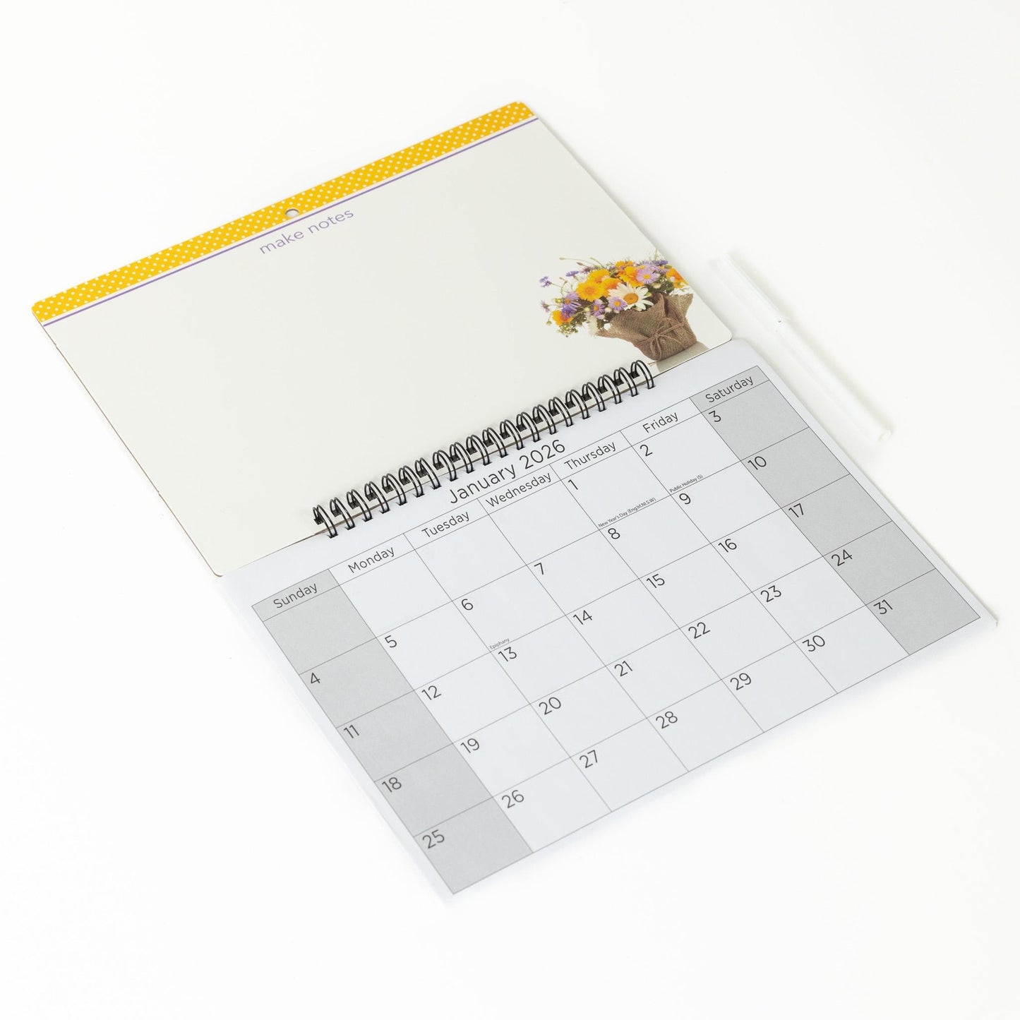 2026 Monthly Memo Board Wall Calendar Family Organiser White Board & Pen