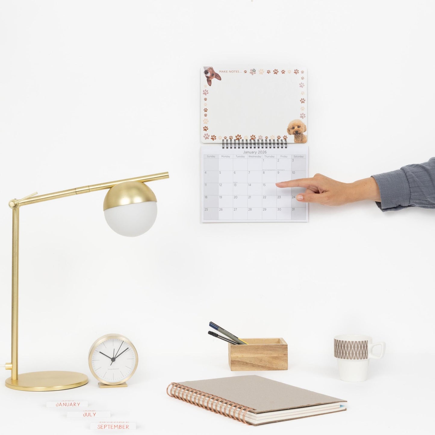 2026 Monthly Memo Board Wall Calendar Family Organiser White Board & Pen