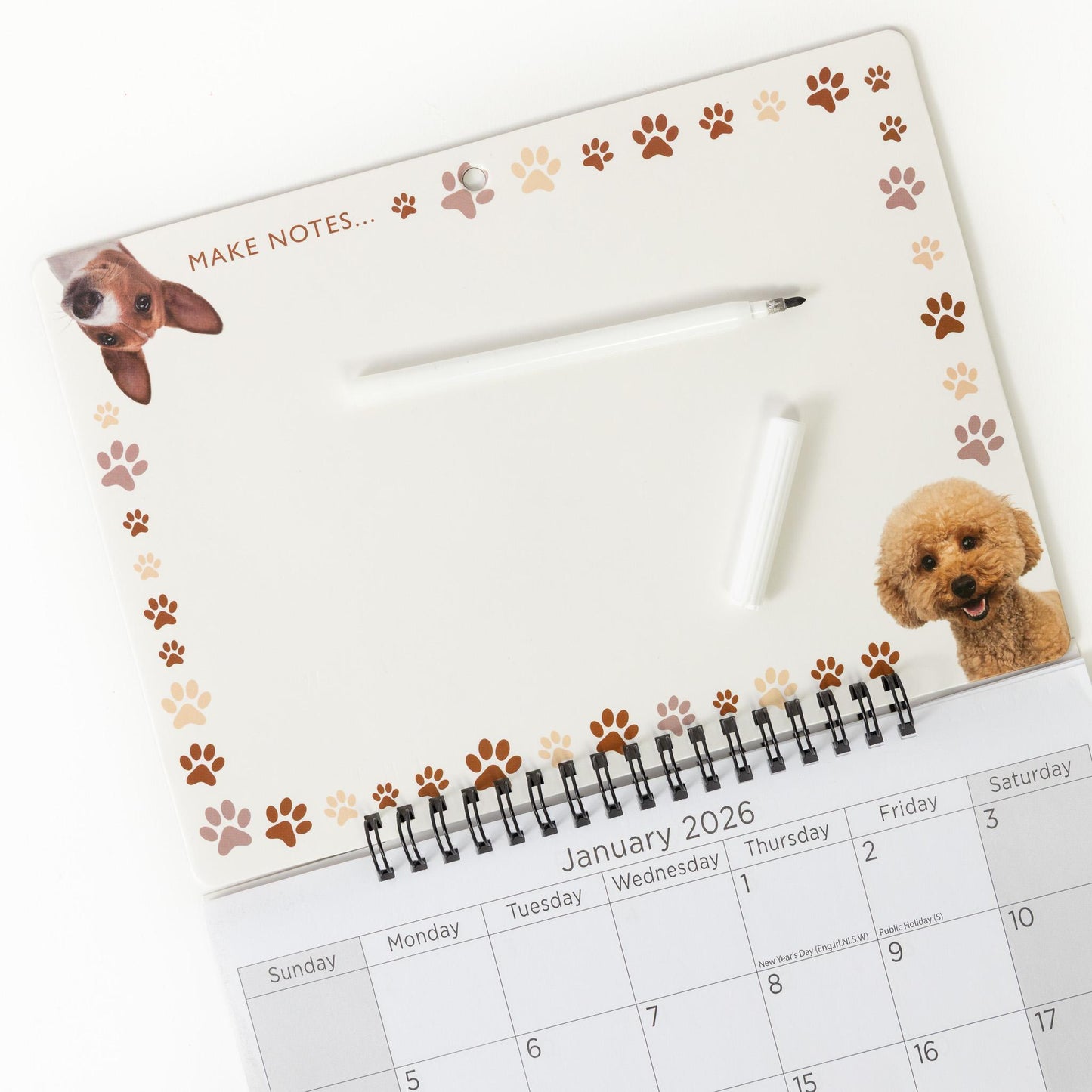 2026 Monthly Memo Board Wall Calendar Family Organiser White Board & Pen