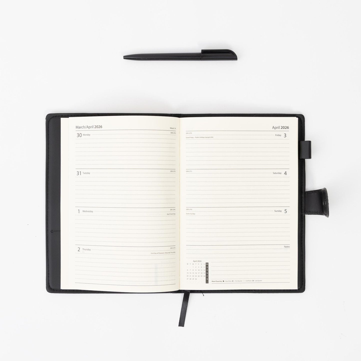 2026 A5 & A6 Week to View Diary Organiser with Pen A-Z Address Index Book