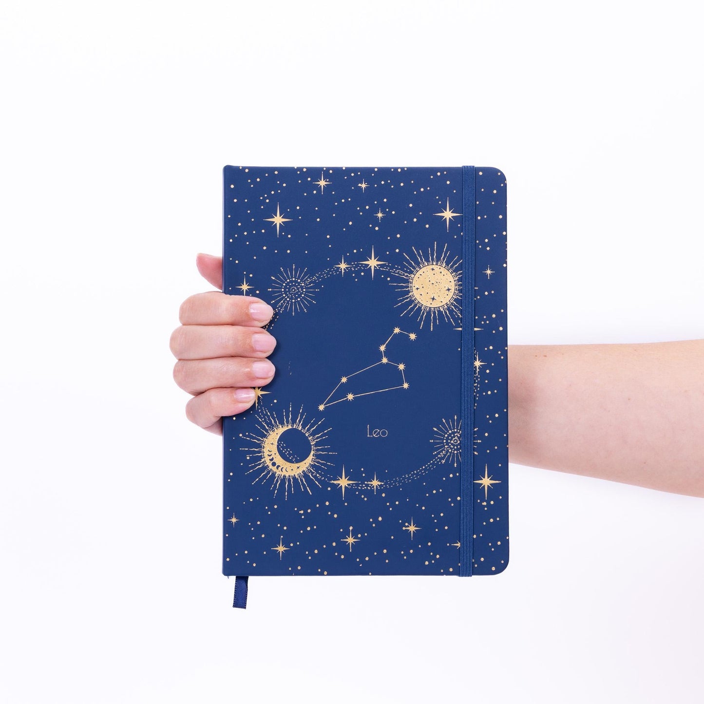 Leo Zodiac Notebook: A5 Gold Foil Journal - Faux Leather Hardback