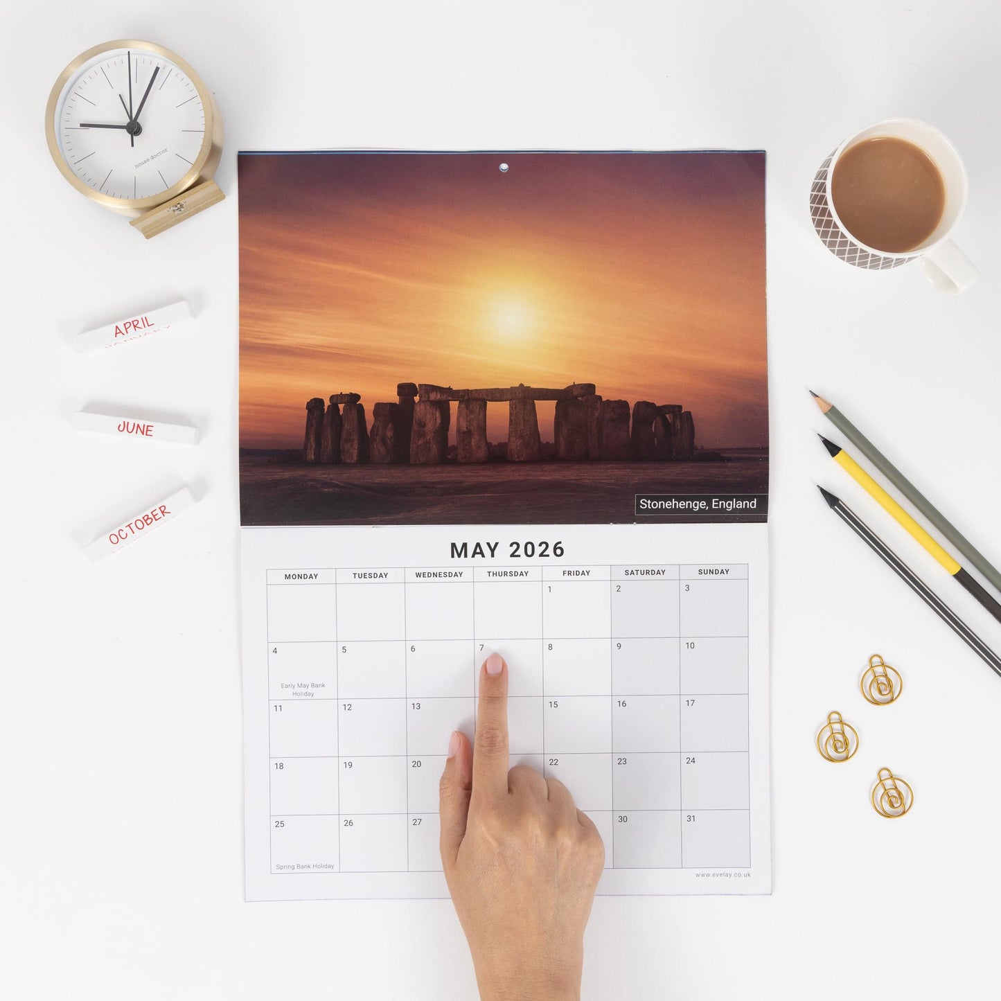 2026 World Wonders Calendar Wall Monthly Planner Family Home Organiser