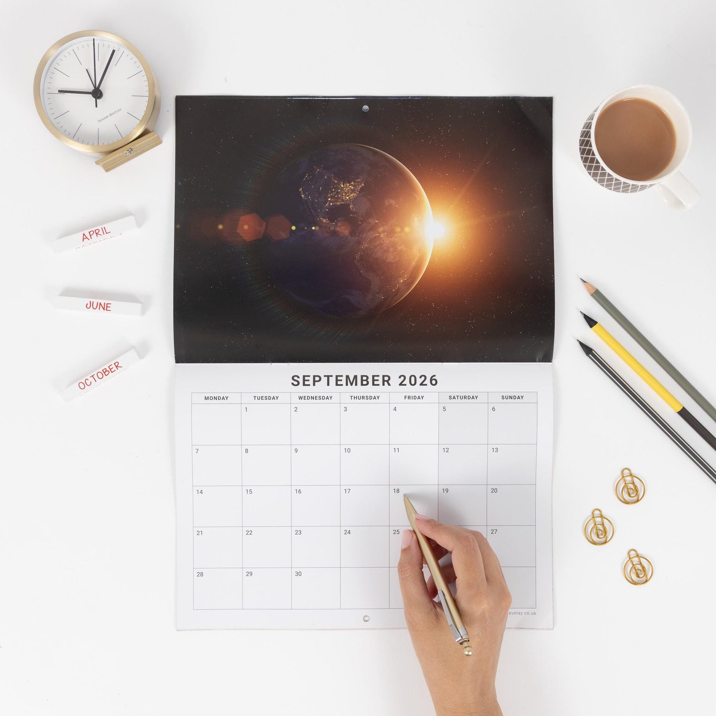 2026 Space Planets Calendar Wall Monthly Planner Family Home Organiser