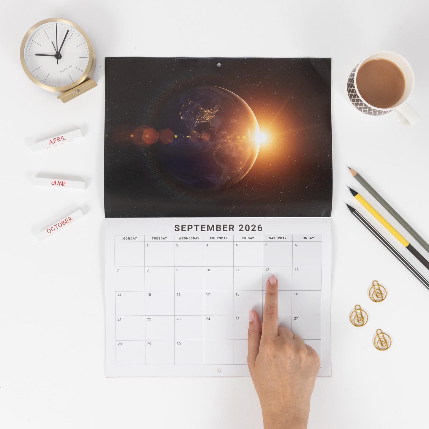 2026 Space Planets Calendar Wall Monthly Planner Family Home Organiser