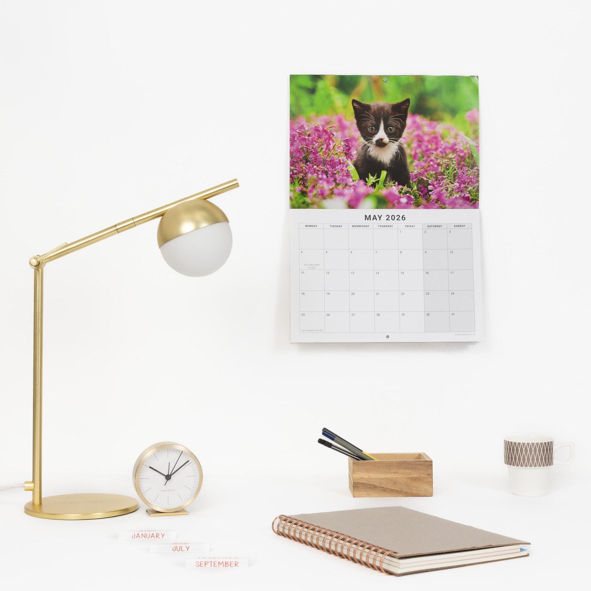 2026 Kittens Wall Calendar: Monthly Planner with Note Space Etsy