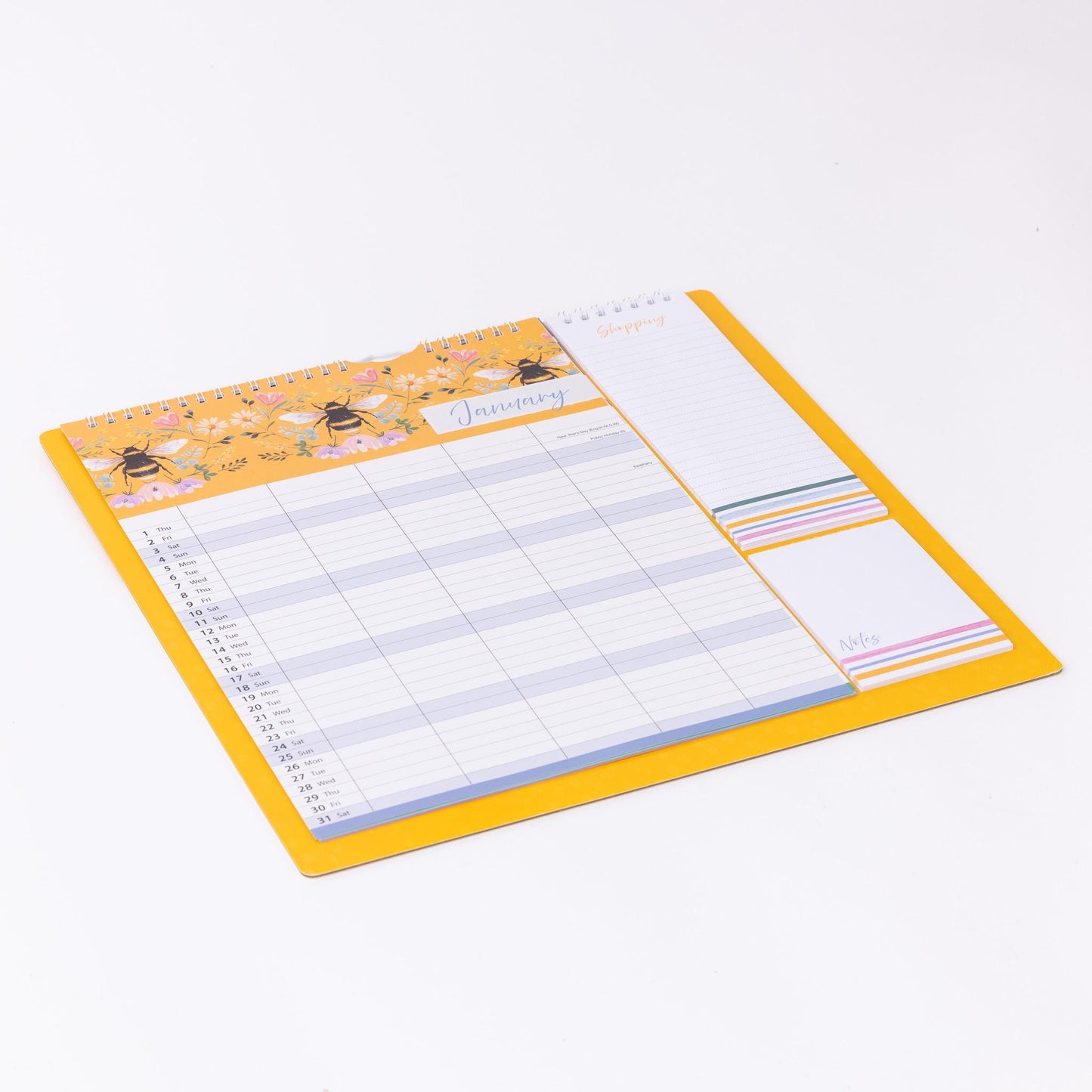 2026 Family Planner 5 Column Calendar Wall Organiser Shopping List & Notepad
