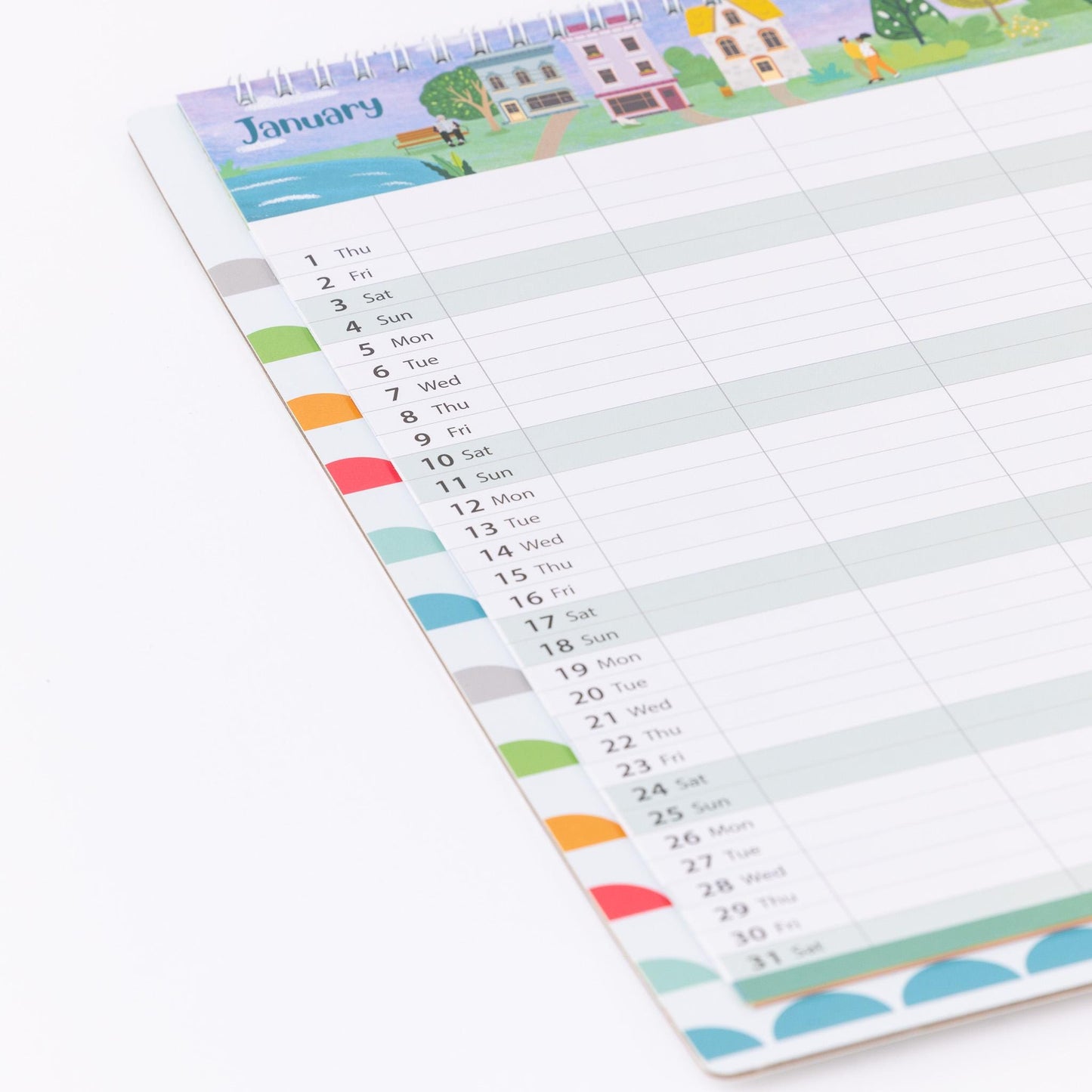 2026 Family Planner 5 Column Calendar Wall Organiser Shopping List & Notepad