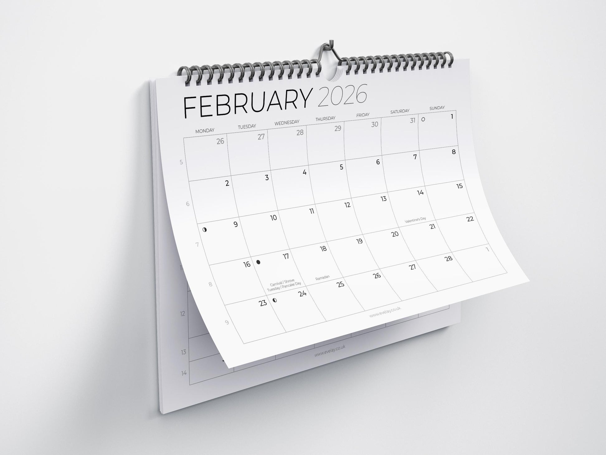 2026 Calendar A4 Landscape Month To View Wall Planner Family Office Organiser Etsy