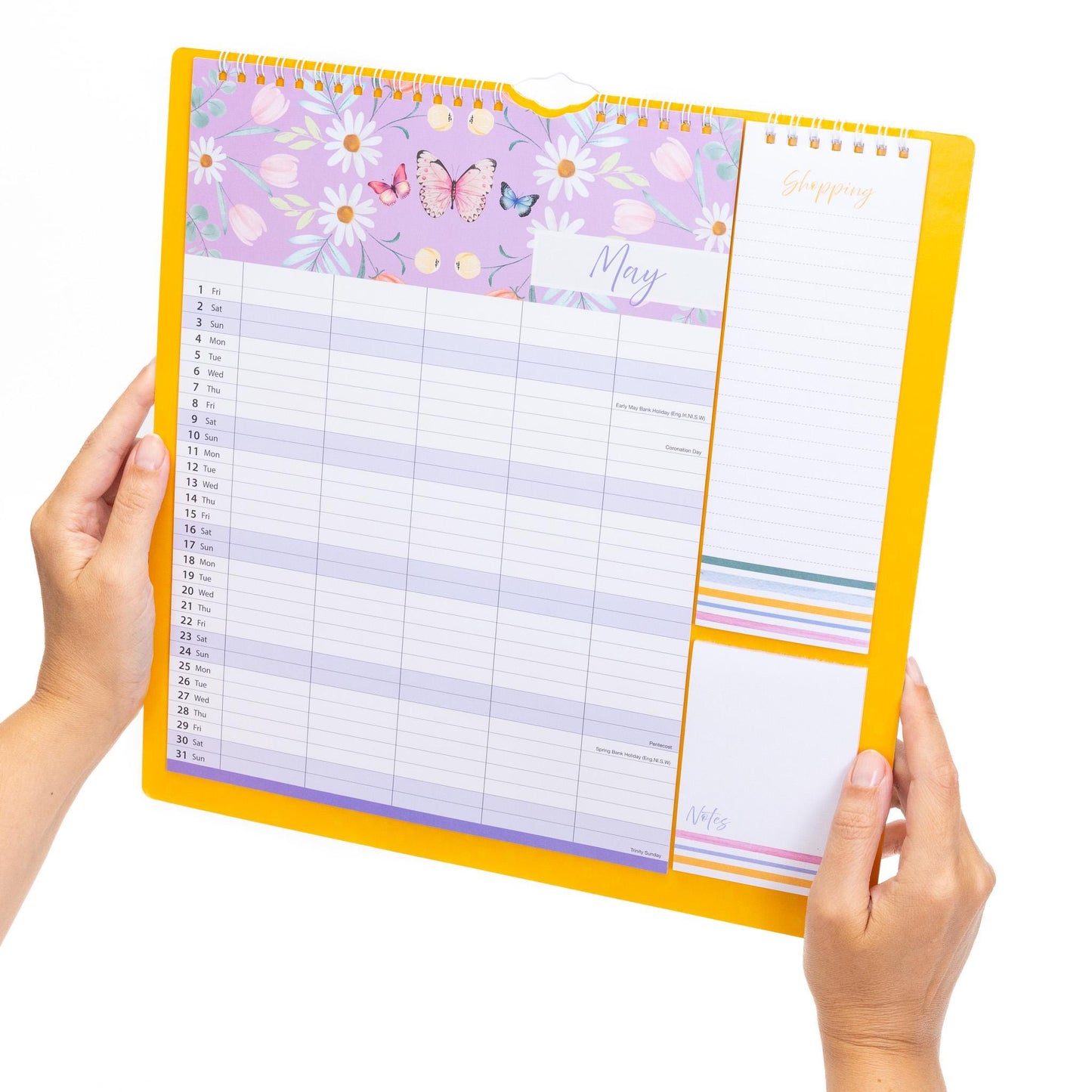 2026 Family Planner 5 Column Calendar Wall Organiser Shopping List & Notepad