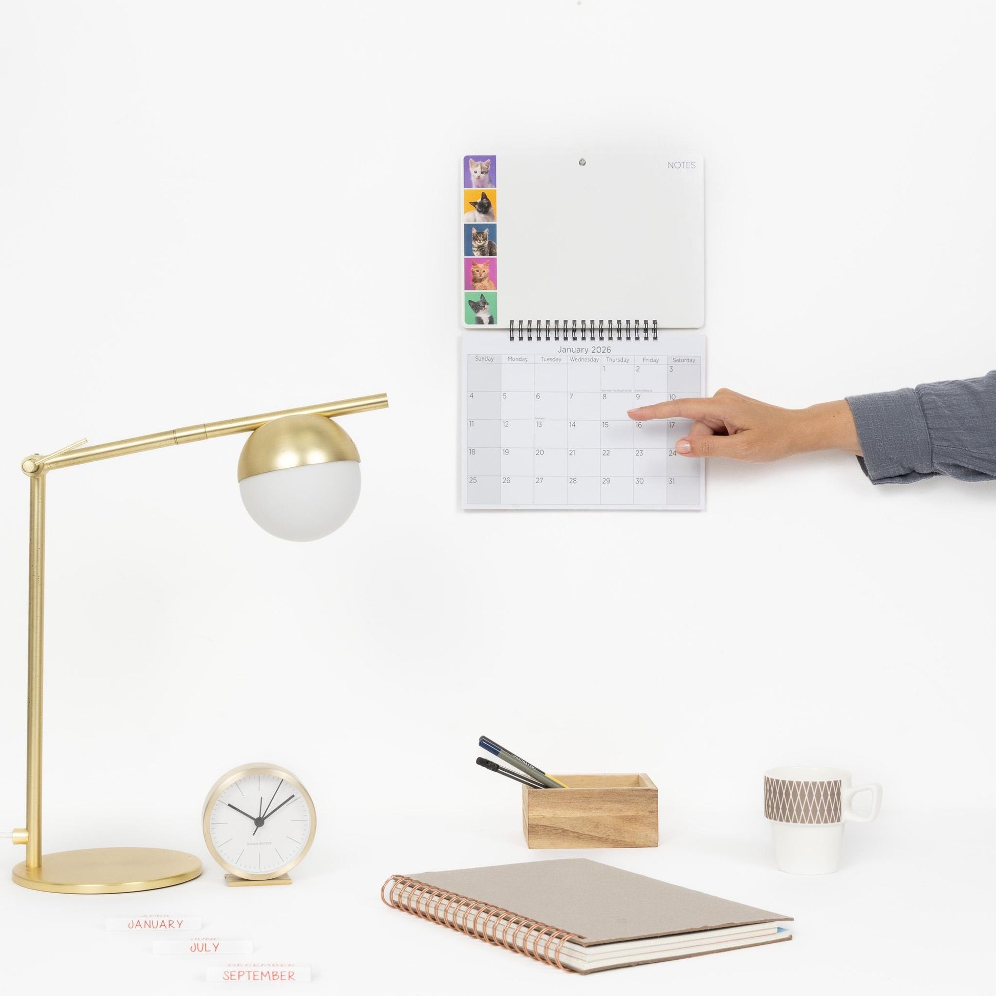 2026 Kitten Monthly Memo Board Wall Calendar Family Organiser White Board & Pen Etsy