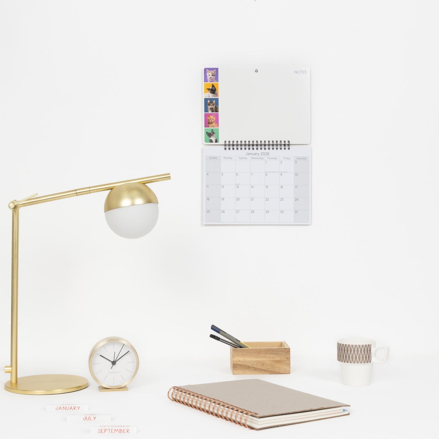 2026 Kitten Monthly Memo Board Wall Calendar Family Organiser White Board & Pen Etsy