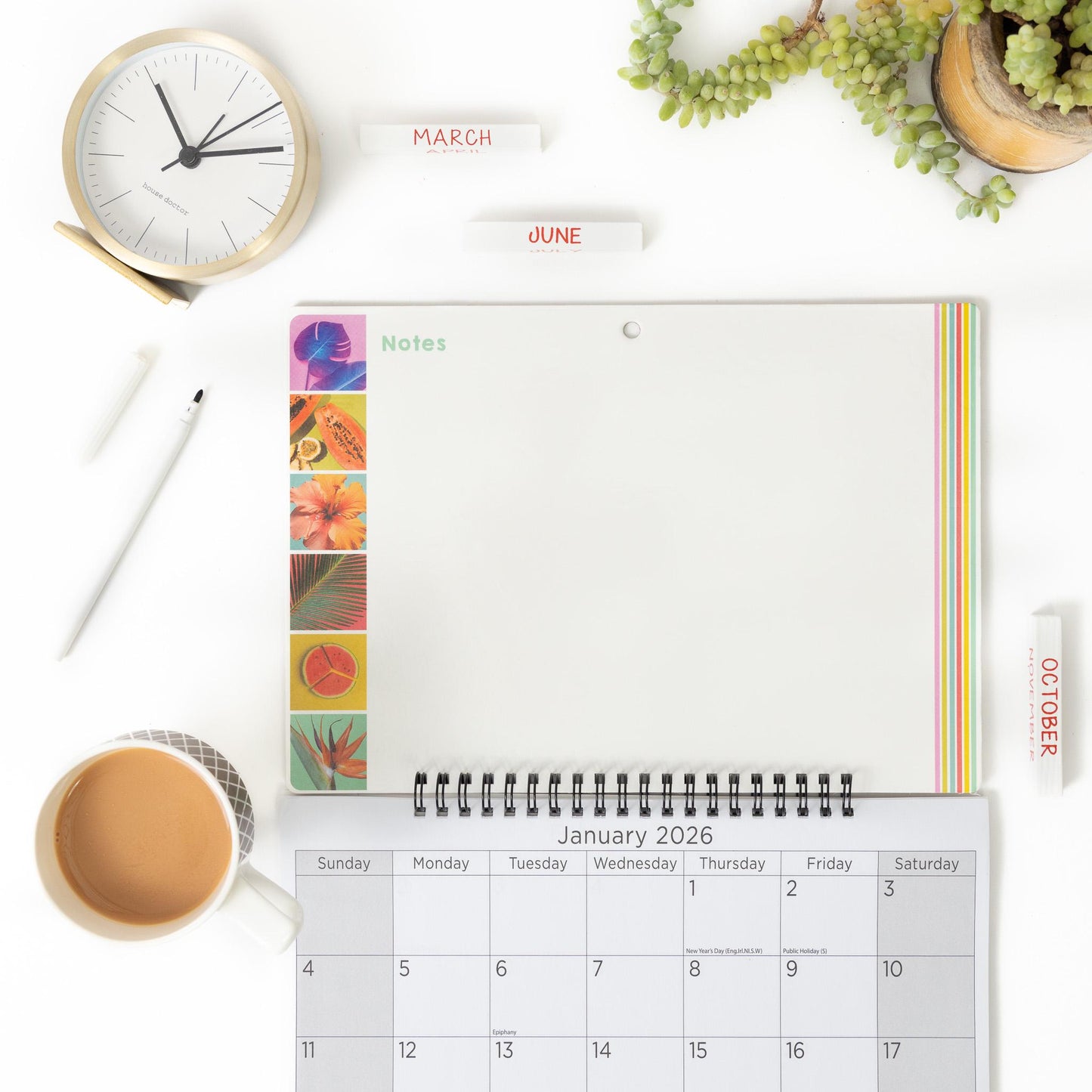 2026 Monthly Memo Board Wall Calendar Family Organiser White Board & Pen