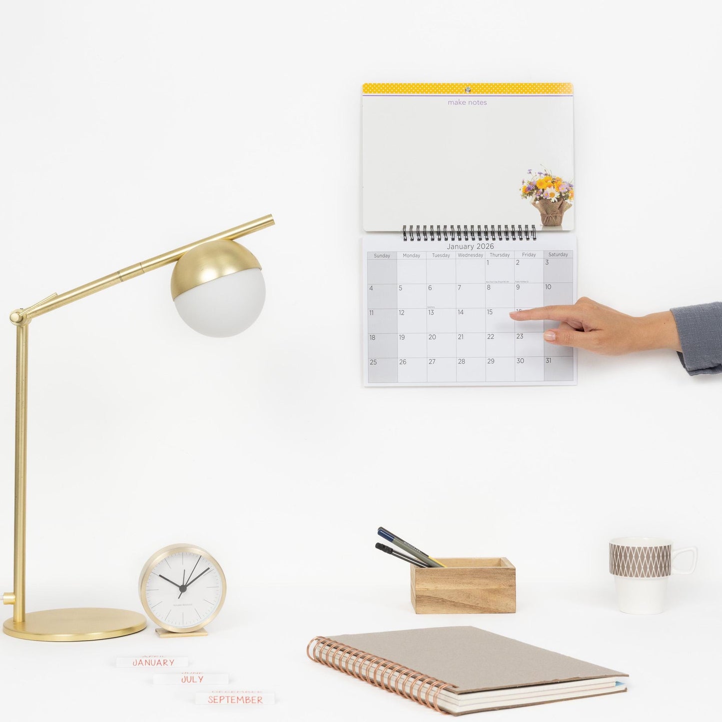 2026 Monthly Memo Board Wall Calendar Family Organiser White Board & Pen