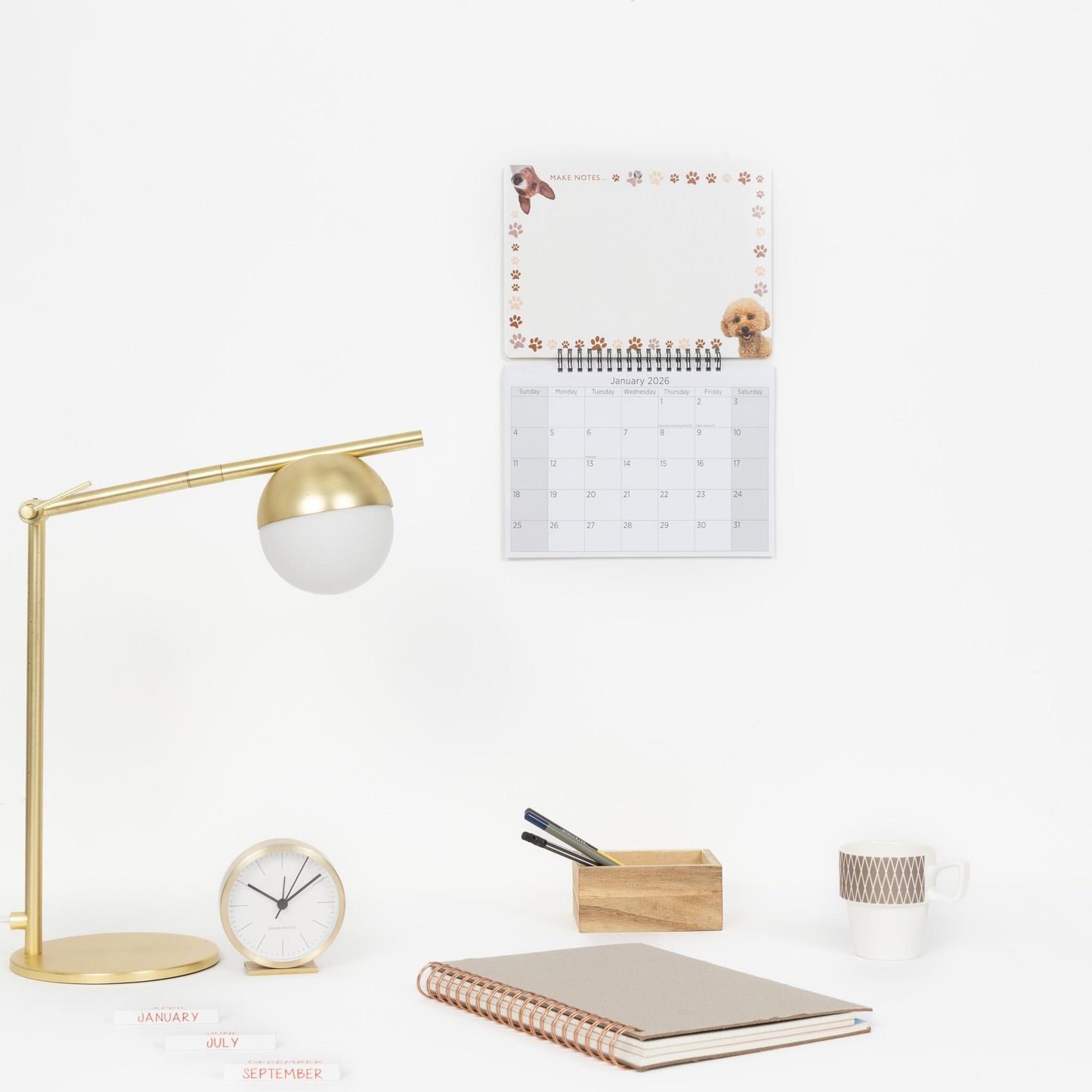2026 Monthly Memo Board Wall Calendar Family Organiser White Board & Pen