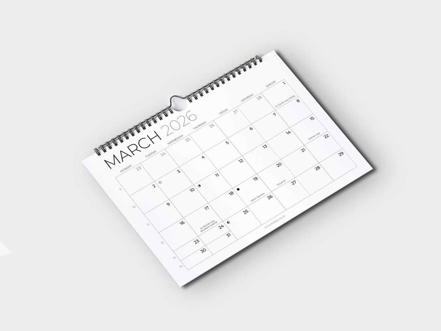 2026 Calendar A4 Landscape Month To View Wall Planner Family Office Organiser