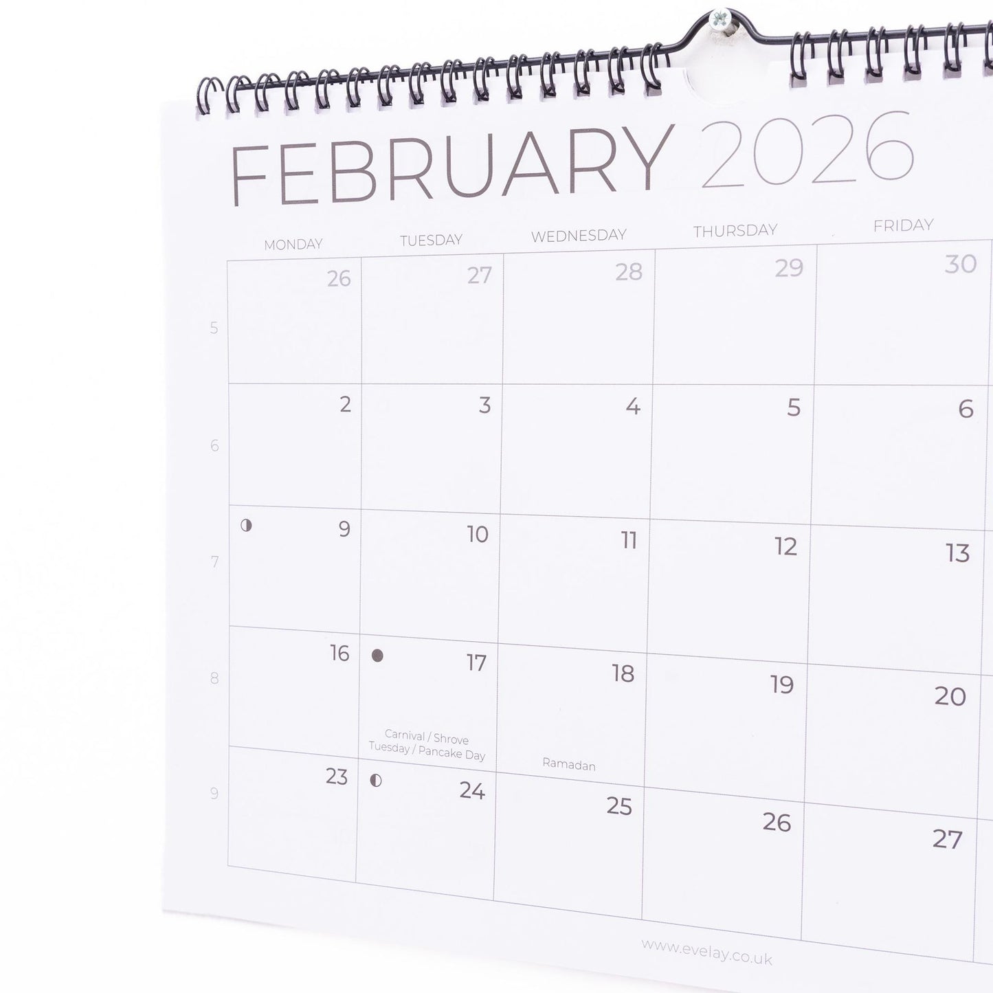 2026 Calendar A4 Landscape Month To View Wall Planner Family Office Organiser