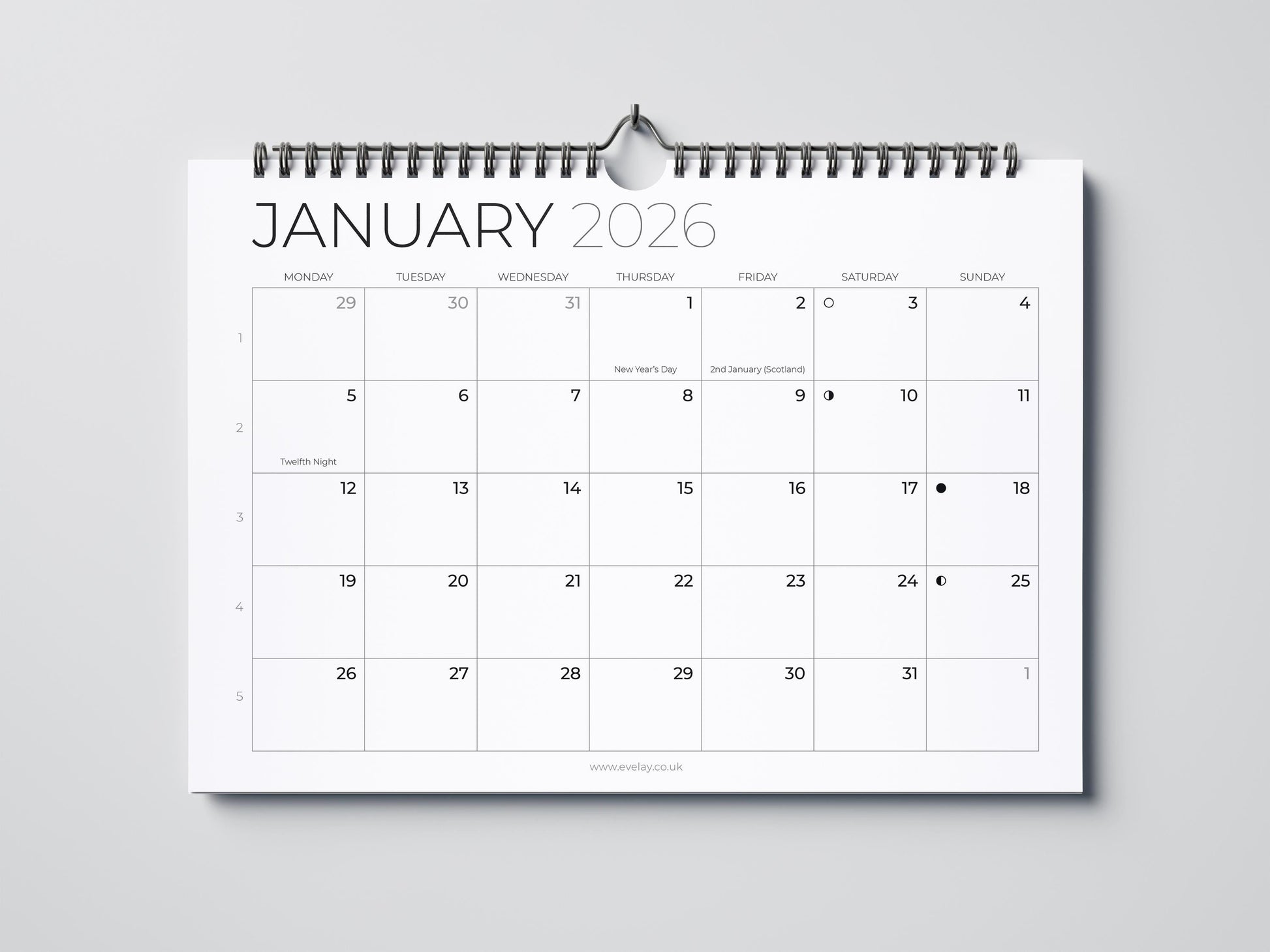 2026 Calendar A4 Landscape Month To View Wall Planner Family Office Organiser Etsy