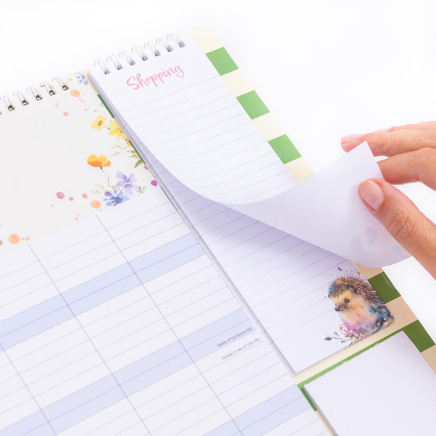 2026 Family Planner 5 Column Calendar Wall Organiser Shopping List & Notepad